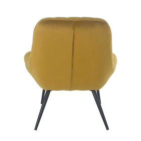 Retro Sessel Octna in Ocker Samt mit 50 cm Sitzhöhe – Ansicht 5