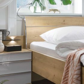 Schlafzimmerkomplettset Waluva in Weiß und Eiche Bianco mit Doppelbett (vierteilig) – Ansicht 6