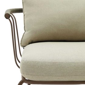 Garten Sessel Meckey in Beige und Braun mit Untergestell aus Metall (2er Set) – Ansicht 9