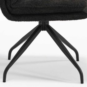 Boucle Polsterstuhl Marena in Anthrazit mit Gestell aus Metall (2er Set) – Ansicht 10
