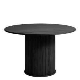 Schwarzer Esszimmertisch Sumatri im Skandi Design mit Säulengestell – Ansicht 1