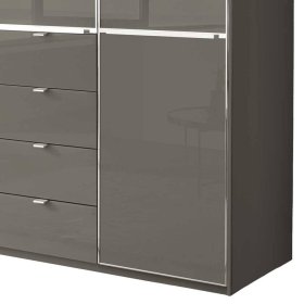 Schrank für Schlafzimmer Boplaroma in Braun Front glasbeschichtet – Ansicht 3