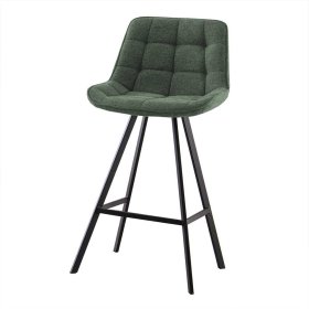 Tresenhocker Krystof in modernem Design - Dunkelgrün und Schwarz (2er Set) – Ansicht 1