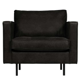 TV Sessel Lonzavez aus Recyclingleder in Schwarz im Retro Look – Ansicht 4