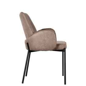 Esszimmerarmlehnstuhl Alli in Taupe aus Microfaser (2er Set) – Ansicht 3