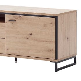 TV Board Geronda in Eichefarben und Anthrazit 60 cm hoch – Ansicht 5
