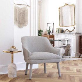 Design Polstersessel Langoona in Hellgrau 70 cm breit – Ansicht 2