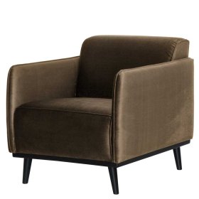 Samt Sessel Cloud in Taupe im Retro Look – Ansicht 1