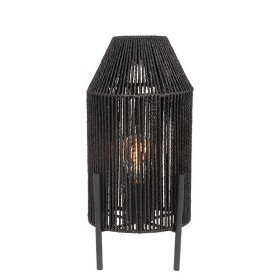 Tischlampe Racussa aus Jute und Metall 35 cm hoch – Ansicht 1