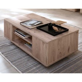 Wohnzimmer Tisch Irysma in Wildeichefarben mit Türen – Ansicht 3