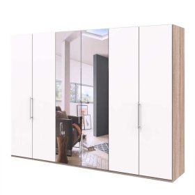 Moderner Panorama Ankleideschrank Lolyana mit Falttüren und Spiegel – Ansicht 1