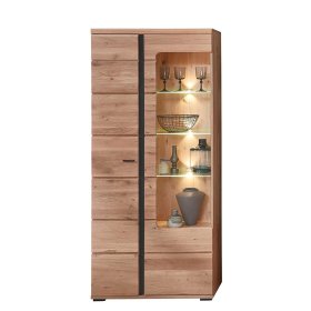Wohnzimmervitrinenschrank Sebetino mit LED Beleuchtung 90 cm breit – Ansicht 2