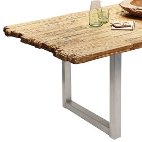 Esszimmer Tisch Genn aus Teak Recyclingholz und Stahl mit Bügelgestell – Ansicht 3