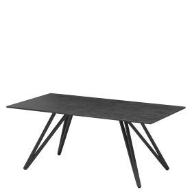 Moderner Design Wohnzimmertisch Dezanos in Schwarz mit Keramikplatte – Ansicht 1