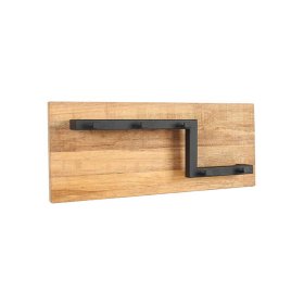 Garderobenleiste Pulnion aus Mangobaum Massivholz und Metall 65 cm breit – Ansicht 1