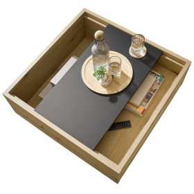 Couchtisch Badehma mit Staufach in quadratischer Form – Ansicht 7