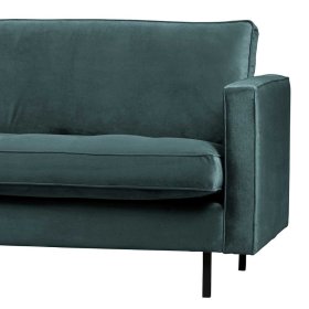 Retrostil Couch Maiwos in Petrol mit Samtbezug – Ansicht 5