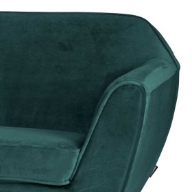 Samt Wohnzimmercouch Villon in Petrol und Schwarz – Ansicht 4