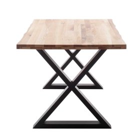Holztisch Gronas aus Zerreiche Massivholz mit X-Gestell – Ansicht 4