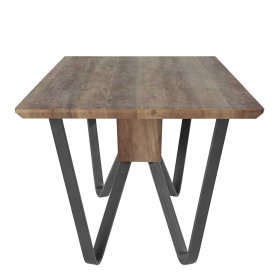 Esszimmer Tisch modern Landira in Schwarz und Eichefarben mit Ablage – Ansicht 3
