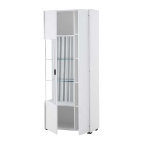 Wohnzimmervitrine Paros in modernem Design - Weiß – Ansicht 4