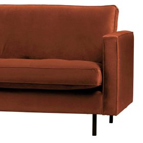 Retrostil Couch Aylon in Rostfarben Samt 275 cm breit – Ansicht 5