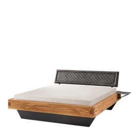 Doppelbett Coritanta im Industry und Loft Stil aus Wildeiche Massivholz – Ansicht 1