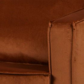 Couch Recamiere Aylon in Rostfarben mit samtigem Bezug – Ansicht 6