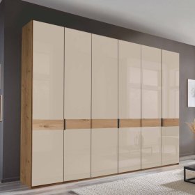 Drehtürenschrank Vericia in Champagner & Eiche Bianco 295 cm breit – Ansicht 2