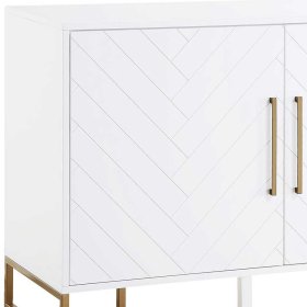 Weißes Sideboard Botein in modernem Design mit Bügelgestell aus Metall – Ansicht 6