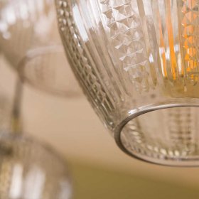 Glas Hängeleuchte Marzias im Vintage Look 120 cm breit – Ansicht 7