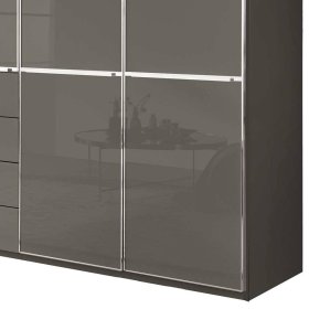 Großer Kleiderschrank Boplaroma mit vier Schubladen Front glasbeschichtet – Ansicht 3