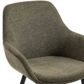 Esstisch Stühle Nelorena in Graugrün und Schwarz mit Webstoff Bezug (2er Set) – Ansicht 6