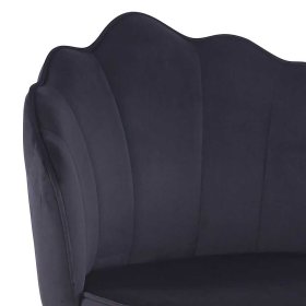 Muschel Barhocker Nastaruna in Schwarz und Goldfarben (2er Set) – Ansicht 6