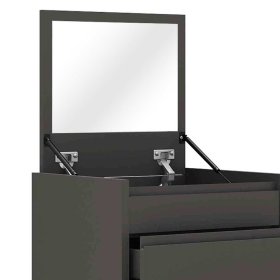 Hohe Kommode Samba in Grau und Goldfarben mit Spiegel – Ansicht 6