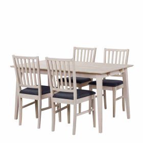 Esszimmer Sitzgruppe Vurian in Eiche White Wash Grau (fünfteilig) – Ansicht 1