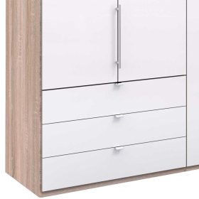 Qualitäts Kleiderschrank Andryas mit Falttüren glasbeschichtet – Ansicht 4