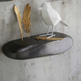 Metall Wandboard Mirzamo in Schwarz geschwungene Form – Ansicht 3
