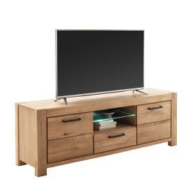 TV Board Crystoga mit Schublade aus Wildeiche Massivholz – Ansicht 2