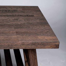 Couchtisch Mossiv aus Eiche Massivholz dunkel gebürstet – Ansicht 3