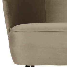 Lounge Sessel Romitella in hell Khaki Samt mit Vierfußgestell aus Metall – Ansicht 4