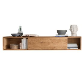 Design Wohnzimmerwand Rennia aus Wildeiche Massivholz geölt (dreiteilig) – Ansicht 3