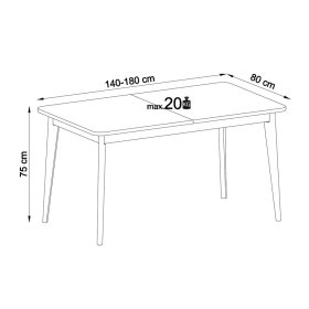 Küchentisch Levanca im Skandi Design ausziehbar – Ansicht 7