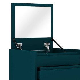 Schminkkommode Andro in Petrol und Goldfarben 110 cm hoch – Ansicht 6