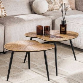 Zweisatztisch Dedian in Altgoldfarben mit Antik Finish (zweiteilig) – Ansicht 2