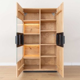 Highboard Deruta mit Glastür und LED Beleuchtung – Ansicht 4