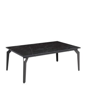 Schwarzer Designcouchtisch Aventi aus Keramik und Metall 110 cm breit – Ansicht 1