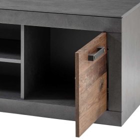 Fernseher Unterschrank Frondito im Loft Design in Altholz Optik und Dunkelgrau – Ansicht 7