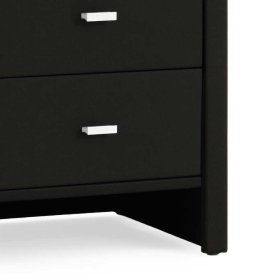 Nachtkommode Leitha in Schwarz Webstoff mit Schubladen – Ansicht 4