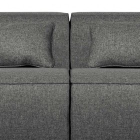 Dreisitzer Couch Vrisso mit grauem Stoffbezug in modernem Design – Ansicht 4
